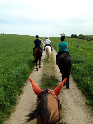 students participating in trail riding